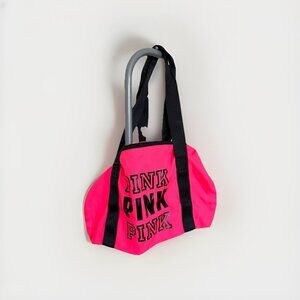 New Victorias Secret PINK Duffle Sport Gym Tote Bag CORAL PINK BLACK NWT